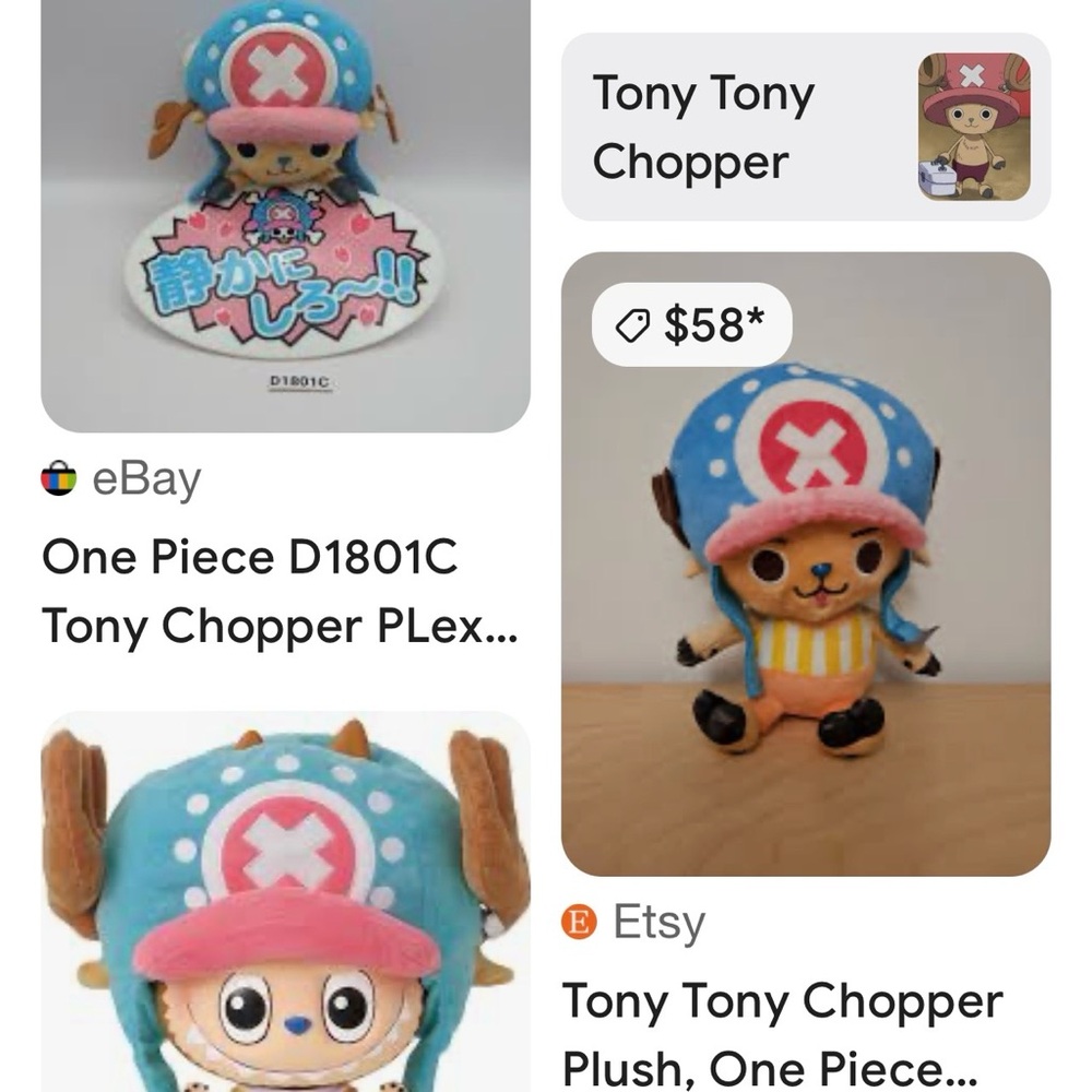#1658+ Blue & Pink Plush Character Chopper Stuffed Toy Tony Tony - Picture 10 of 10